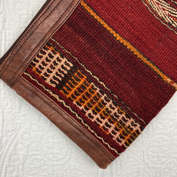 Nomads 100% Wool Southwest Print Travel Zip Pouch Hand Made in Morocco - Picture 5 of 10